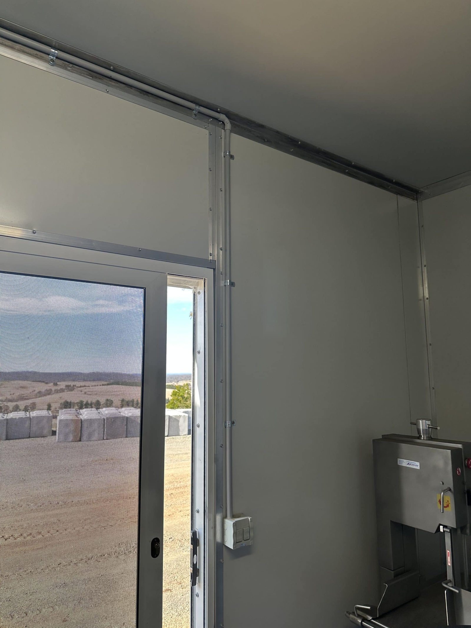 wiring installation above window for commercial kitchen